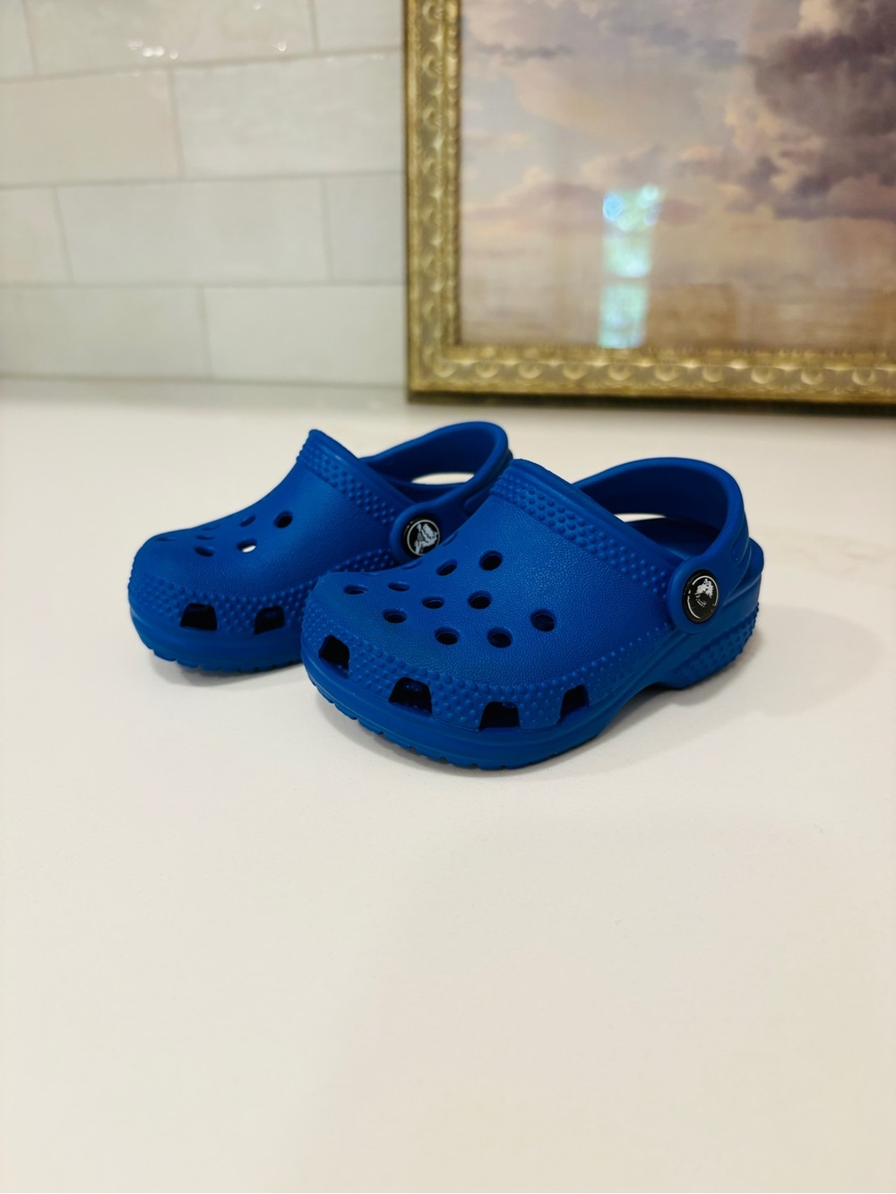 Like NEW Infant/Toddler Classic Crocs - Blue Size 2/3 “Baby’s 1st Crocs”